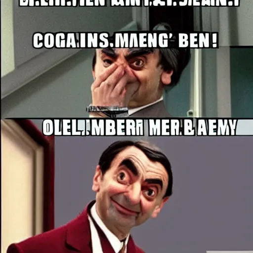Image similar to meme about mr. bean and jellybeans