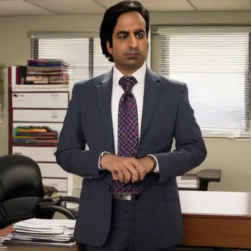 Prompt: office Raj Koothrappali in Better call Saul Goodman, photoshoot