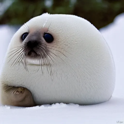 Image similar to a baby harp seal as Eric Cartman in South Park