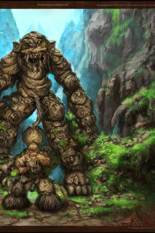 Image similar to zelda fantasy art giant golem troll wood rock greeble gemstone, global illumination ray tracing hdr fanart arstation by sung choi and eric pfeiffer and gabriel garza and casper konefal