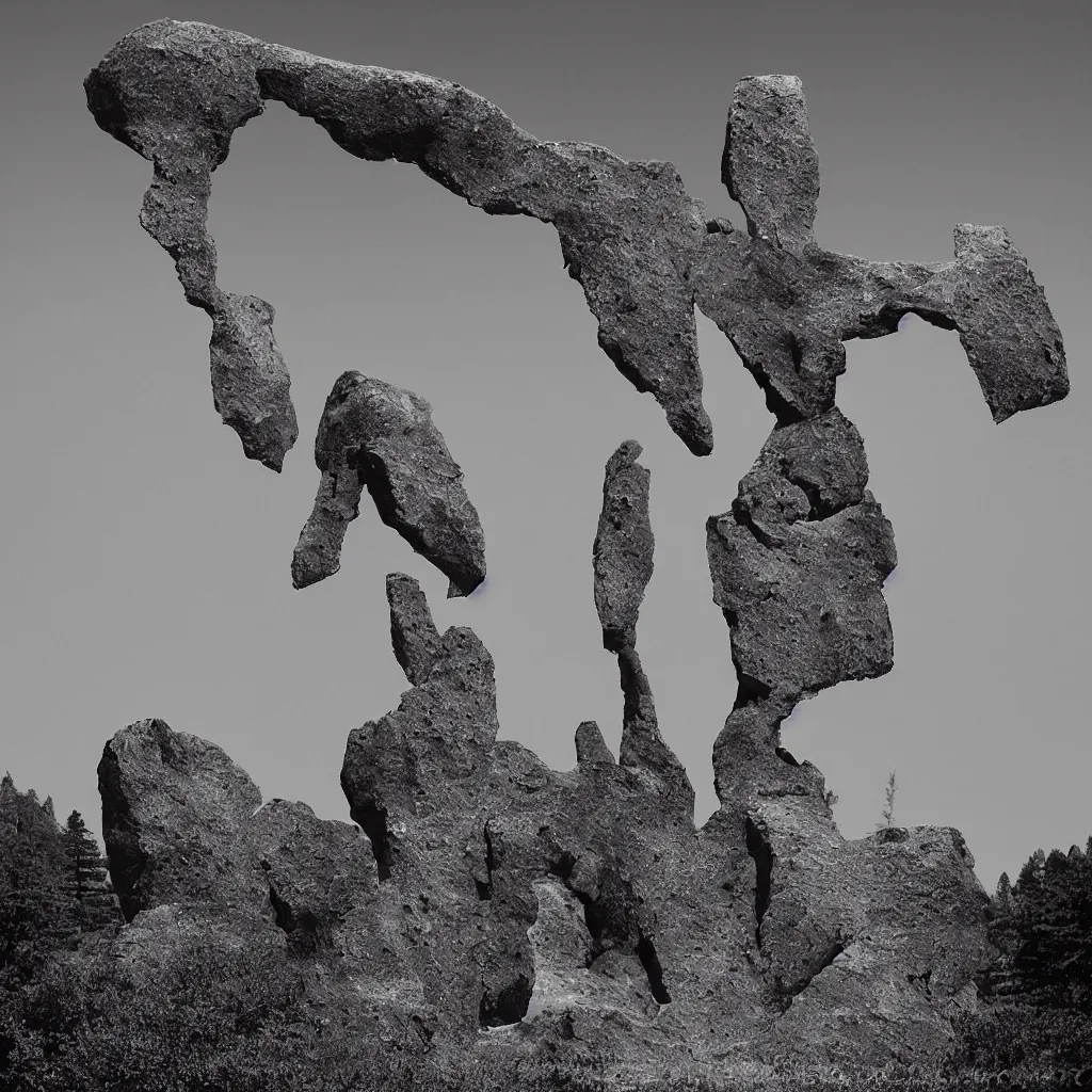 Image similar to to fathom hell or soar angelic, just take a pinch of psychedelic, a colossal minimalistic necktie sculpture installation ( by antony gormley and anthony caro ), reimagined by future artists in yosemite national park, granite peaks visible in the background, in the distant future, taken in the night