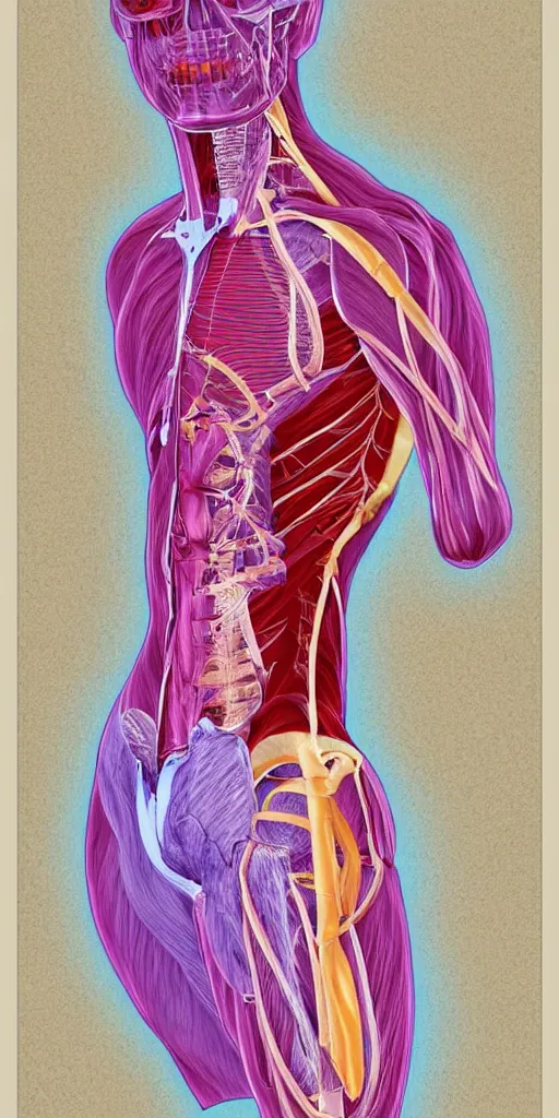 Prompt: anatomy poster, pastel colors, illustration