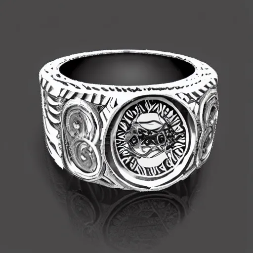 Image similar to artisan sketching of a ring with a cameo ornament, technical, fill page, highly detailed, 8 k