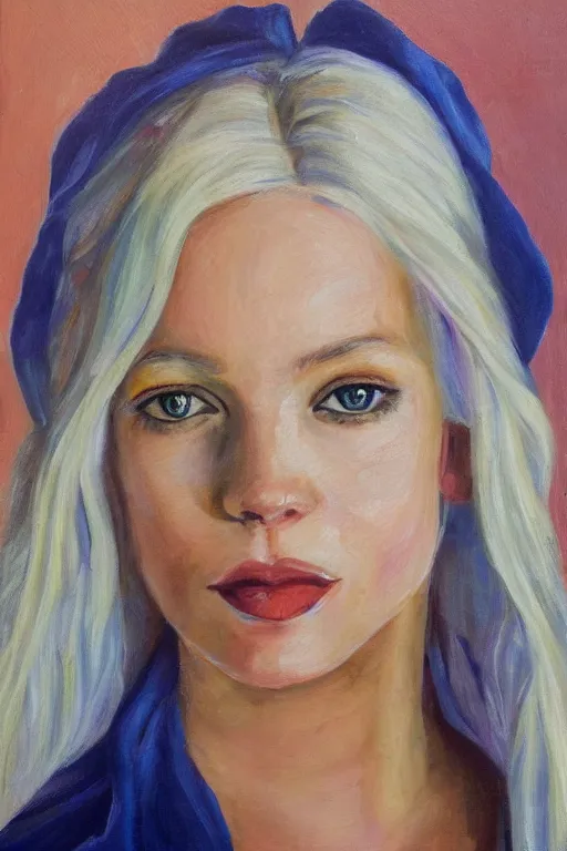 Image similar to a portrait of elsa jean ( sapphire nicole howell ), painting by elisabeth jerichau - baumann. painting, oil on canvas