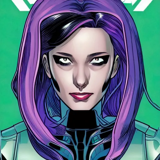 Image similar to portrait of a female android, by MARVEL comics