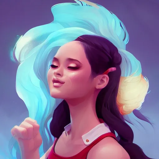Image similar to a portrait of a beautiful cheerleader, art by lois van baarle and loish and ross tran and rossdraws and sam yang and samdoesarts, digital art, highly detailed, intricate, sharp focus, Trending on Artstation HQ, deviantart, unreal engine 5, 4K UHD image