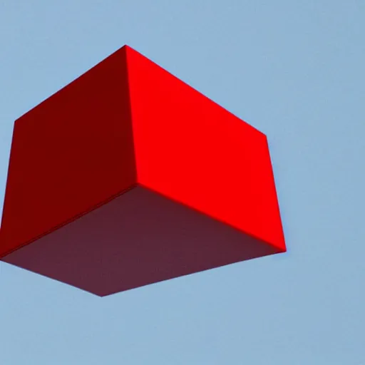 Image similar to a red cube on top of a blue cube