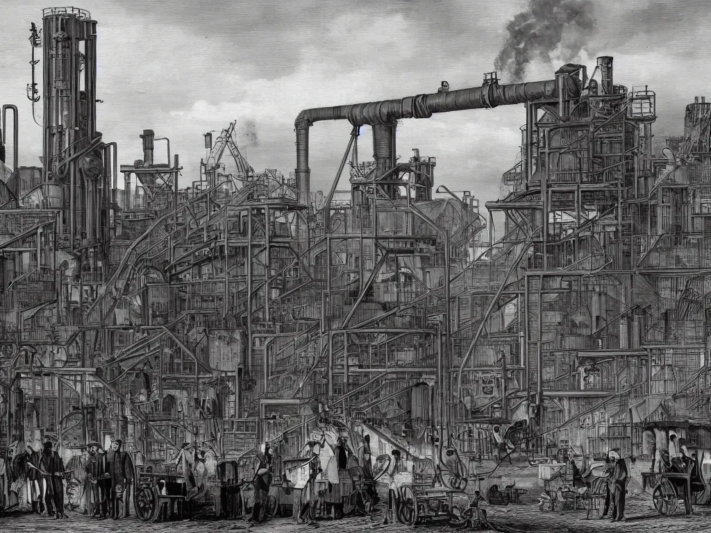 Image similar to industrial revolution outside factory