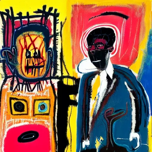 Prompt: Jean Michel Basquiat Francis Bacon