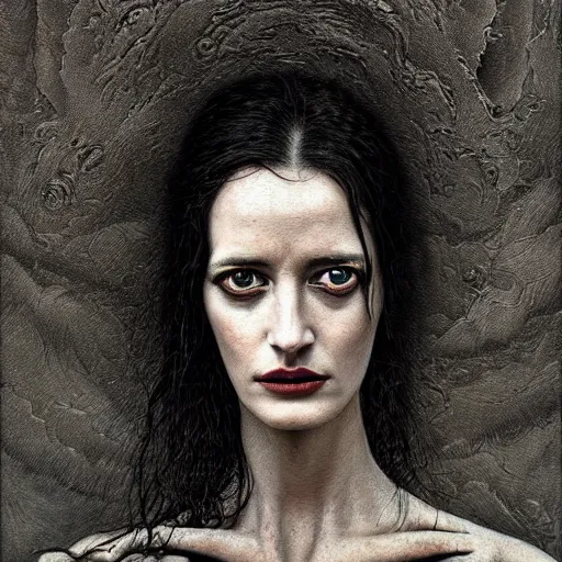 Prompt: portrait of eva green art by toha mashudi and beksinski and szukalski and giger and and pyromallis and dzo and iris compiet and seb mckinnon and, digital art, highly detailed, intricate, sharp focus, trending on artstation hq, deviantart, pinterest, unreal engine 5, 4 k uhd image