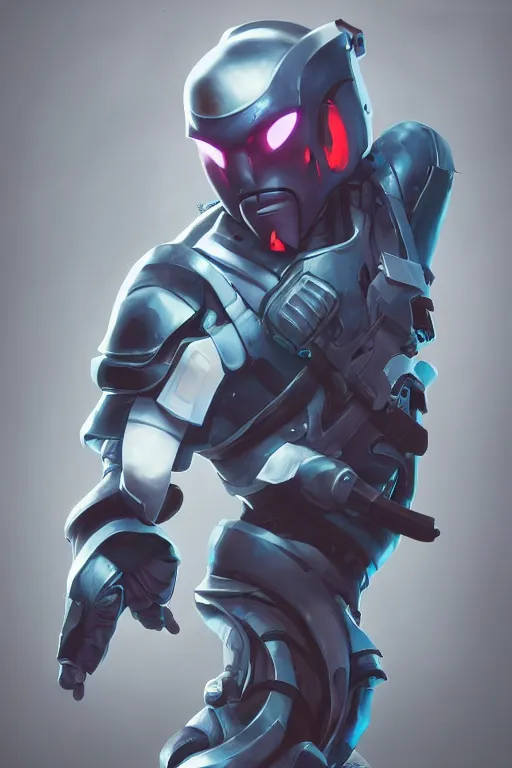 Image similar to epic mask helmet robot ninja portrait stylized as fornite style game design fanart by concept artist gervasio canda, behance hd by jesper ejsing, by rhads, makoto shinkai and lois van baarle, ilya kuvshinov, rossdraws global illumination radiating a glowing aura global illumination ray tracing hdr render in unreal engine 5