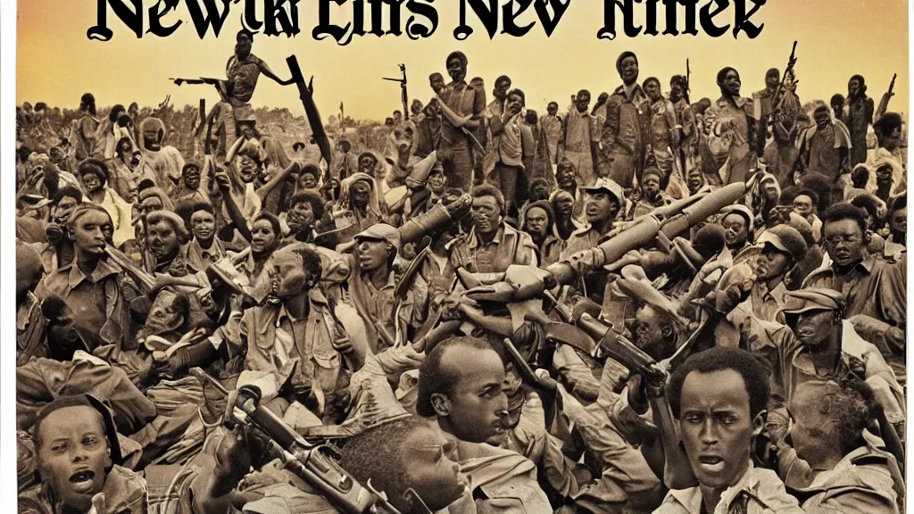 Image similar to 1 9 8 0 ethiopian civil war, in the cover of new york times, 8 k