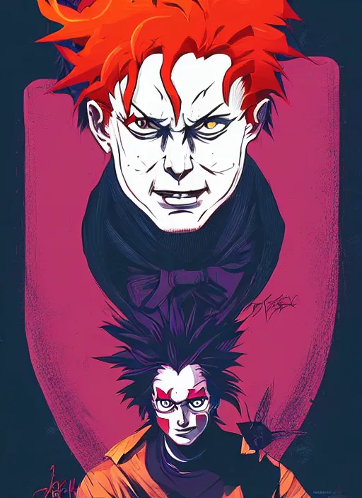 Image similar to delirium face portrait of hisoka by petros afshar, tom whalen, laurie greasley