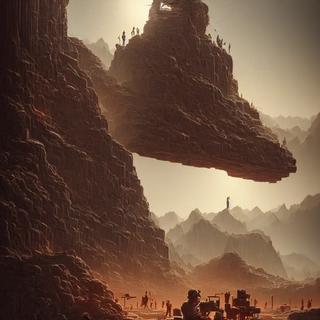 Prompt: meaning of life, long shot by gillis rombouts, inspired by dan mumford, epic, colossal scale, beautiful fine face features, intricate high details, sharp, ultradetailed, beeple, octane render trending on artstation