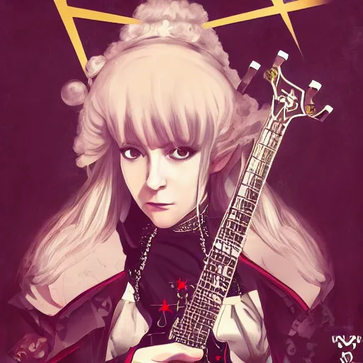 Image similar to portrait of catherine the great as a heavy metal musician, anime fantasy illustration by tomoyuki yamasaki, kyoto studio, madhouse, ufotable, square enix, cinematic lighting, trending on artstation