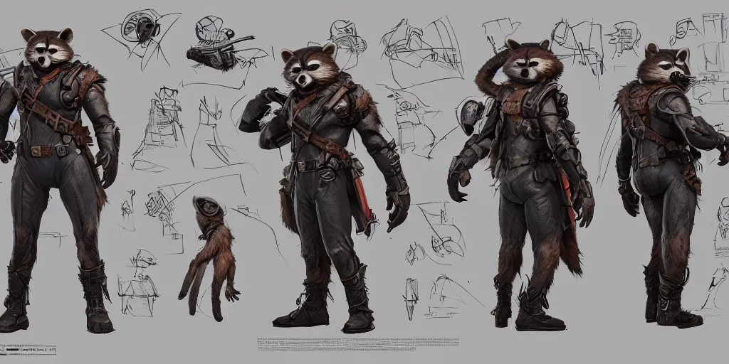 rocket raccoon concept art