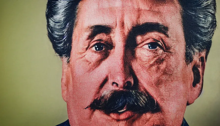 Prompt: hyper-realistic and anamorphic 2010s movie still close-up portrait of Josef Stalin, by Paolo Sorrentino, Leica SL2 50mm, beautiful color, high quality, high textured, detailed face