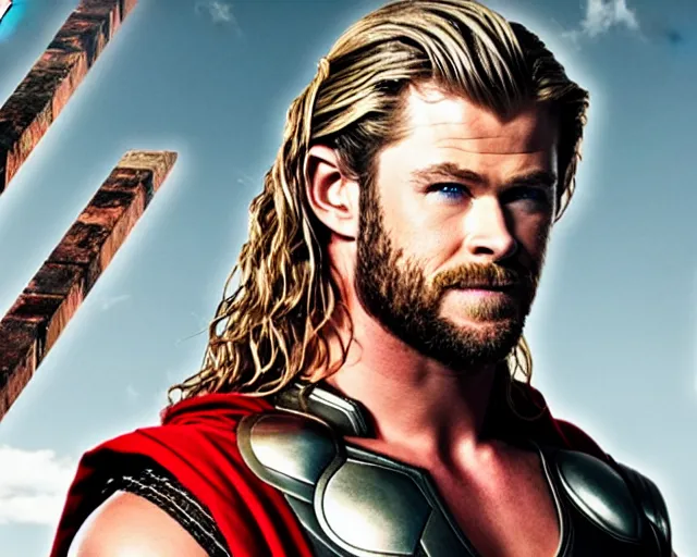 Prompt: Chris Hemsworth as thor wearing drag queen makeup, gay parade background, cinematic shot, 8k resolution, hyper detailed
