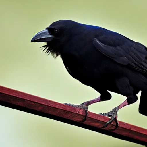 Prompt: a crow wearing a business suit