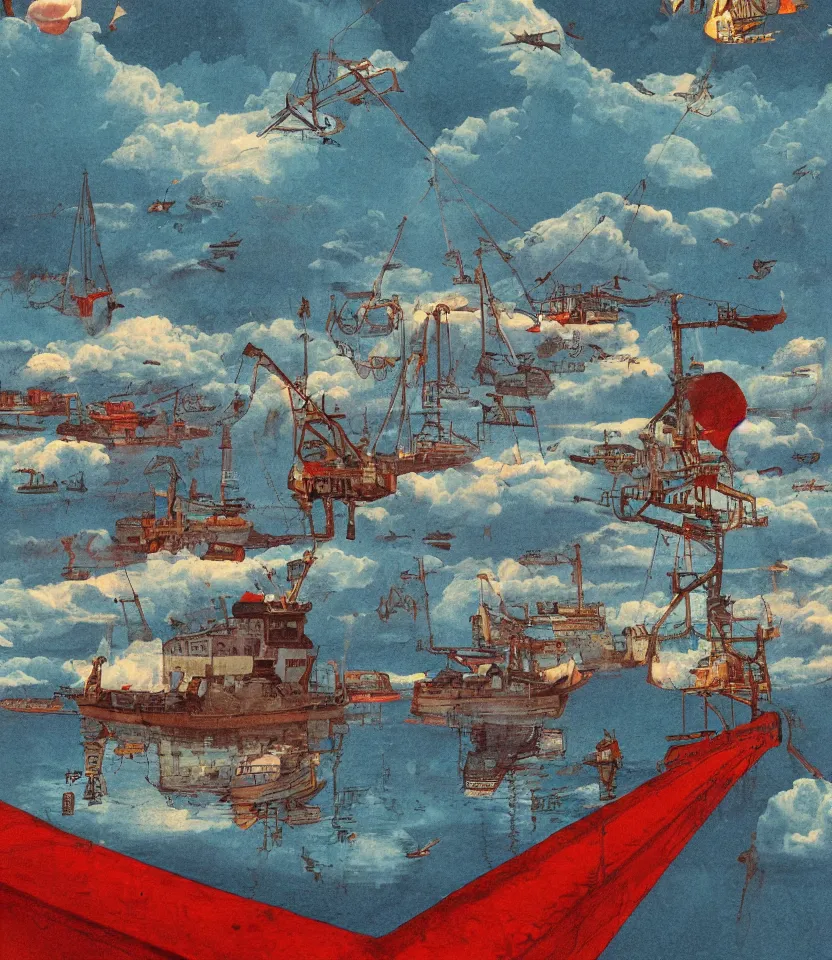 Image similar to The sky above the port was the colour of television, tuned to a dead channel, book cover illustration, highly detailed