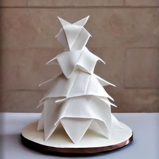 Image similar to minimalist wedding origami cake by amaury guichon