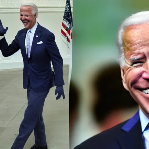 Image similar to Joe biden dressed as a bionical