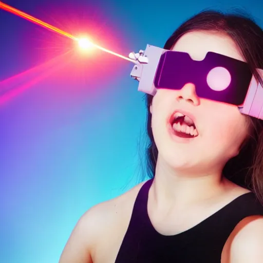 Image similar to girl shooting lasers out of her eyes