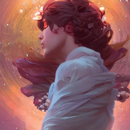 Image similar to Flower in the cosmos, highly detailed, digital painting, artstation, concept art, smooth, sharp focus, illustration, Unreal Engine 5, 8K, art by artgerm and greg rutkowski and alphonse mucha