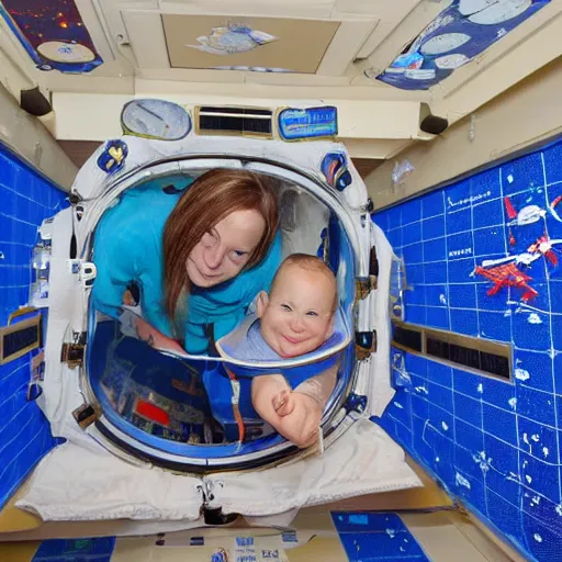 Image similar to astronaut mommies and their space nursery