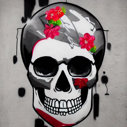 Image similar to graffiti skull, 8k, highly detailed, behance