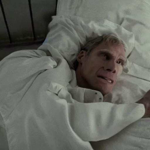 Image similar to Live Action Still of Jerma in The Exorcist, real life, hyperrealistic, ultra realistic, realistic, highly detailed, epic, HD quality, 8k resolution, body and headshot, film still
