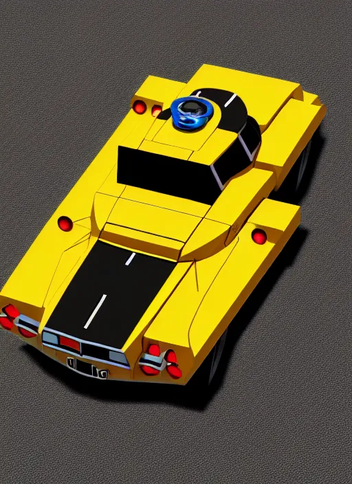 Image similar to ( mgb ( vehicle ) ) as a autobot, sharpfocus, style of autobot animation, photorealism, canon 5 d 5 0 mm lens, isometric