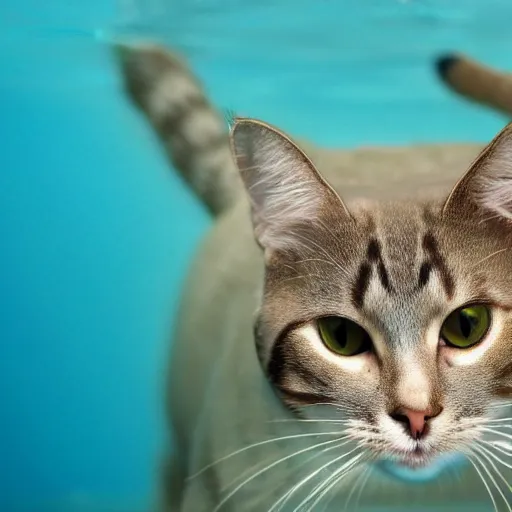 Image similar to high quality photo of a cat scuba diver