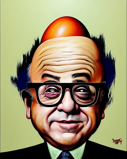 Prompt: painting portrait of danny devito as an egg, cartoon, warm lighting, danny devito has an egg body, movie poster, illustration by bartek fedyczak, erak note, tooth wu, neil richards, kan liu, siwoo kim, jisu choe, trending on art station