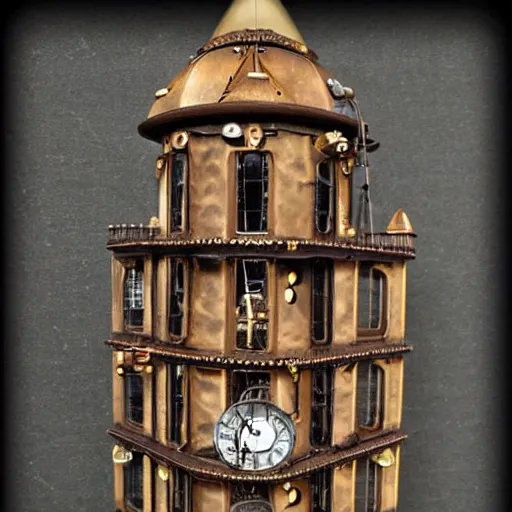 Prompt: a steampunk robotic clock tower, super - detailed, photo - realistic,