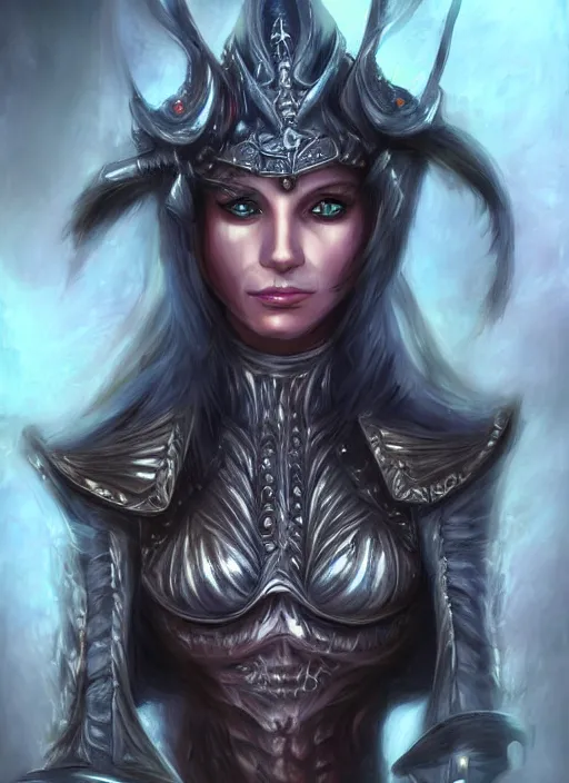 Image similar to a higly detailed airbrush portrait painting of a fantasy character, fantasy portrait, pinterest, baldur's gate, dynamic lighting, ambient lighting, deviantart