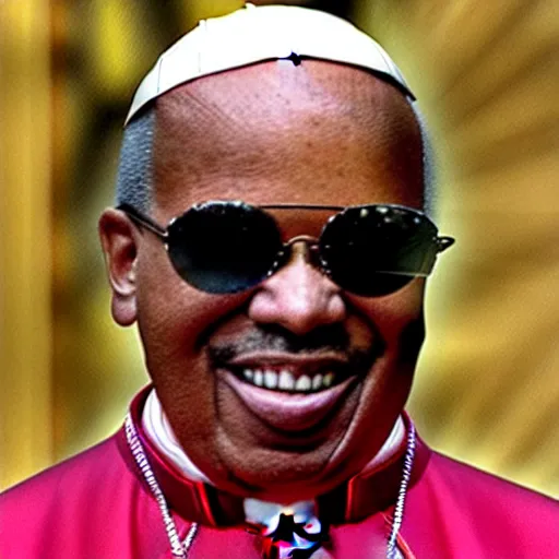 Image similar to pope stevie wonder