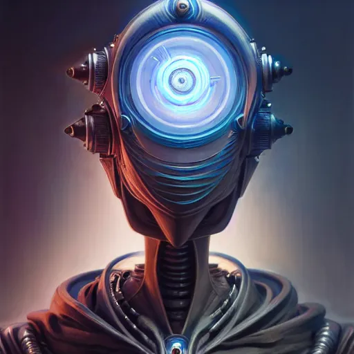 Image similar to low angle shot of a cyberpunk robot character, intricate, elegant, highly detailed, centered, digital painting, artstation, concept art, smooth, sharp focus, illustration, artgerm, Tomasz Alen Kopera, Peter Mohrbacher, donato giancola, Joseph Christian Leyendecker, WLOP, Boris Vallejo