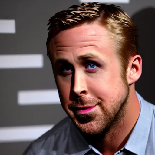 Image similar to ryan gosling, surprised, mouth open