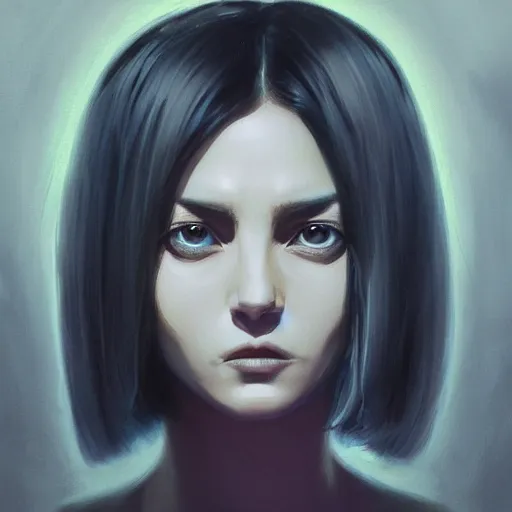 Prompt: a potrait of an alien with big eyes, scary - face, realistic shaded perfect face, fine details. night setting. realistic shaded lighting poster by ilya kuvshinov katsuhiro, magali villeneuve, artgerm, jeremy lipkin and michael garmash, rob rey and kentaro miura style, trending on art station