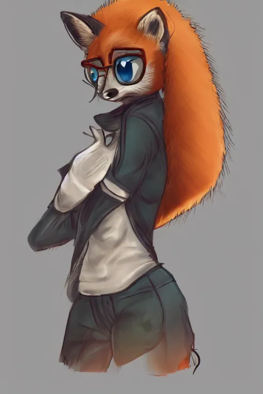 Image similar to a fox fursona, trending on artstation, by kawacy, furry art, digital art