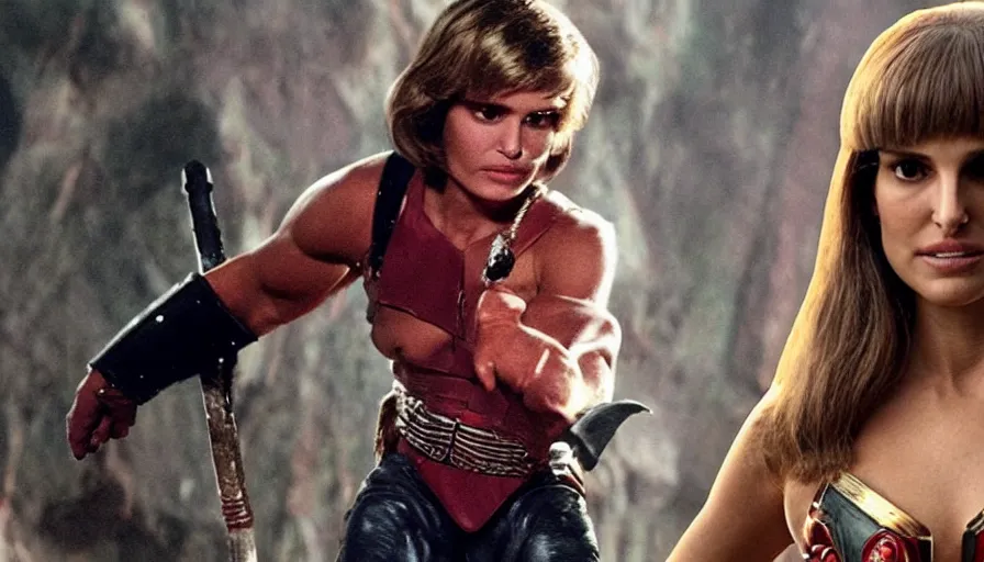 Prompt: Natalie Portman as He-Man