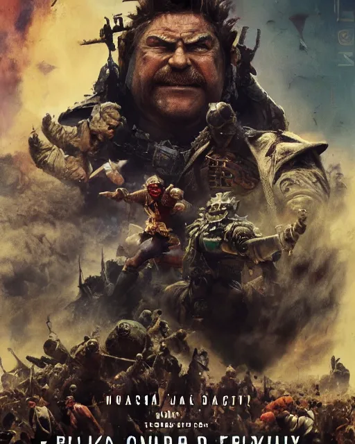 Prompt: Movie poster of Big-O, Highly Detailed, A master piece of storytelling, wide angle, cinematic shot, Battle, highly detailed, cinematic lighting, by frank frazetta + ilya repin , 8k, hd, high resolution print