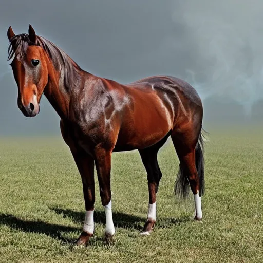 Image similar to a smoking horse