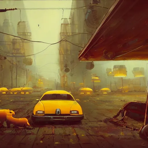 Prompt: cheese revolution, yellow flags, by cedric peyravernay, by simon stalenhag, cinematic, dramatic lighting, excellent composition, trending on artstation