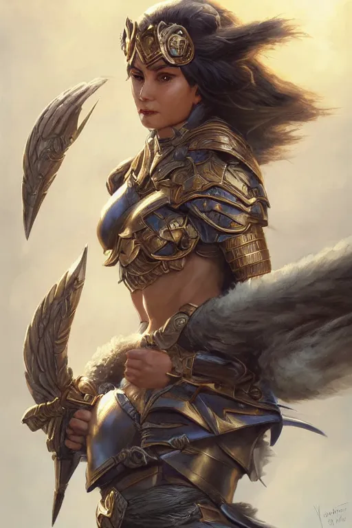 Image similar to amazon valkyrie athena, d & d, fantasy, portrait, highly detailed, headshot, digital painting, trending on artstation, concept art, sharp focus, illustration, art by artgerm and greg rutkowski and magali villeneuve