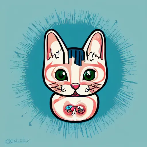 Image similar to Blood thirsty kitten, sticker, highly detailed, colorful, illustration, drama, smooth and clean vector curves, no jagged lines, vector art, smooth