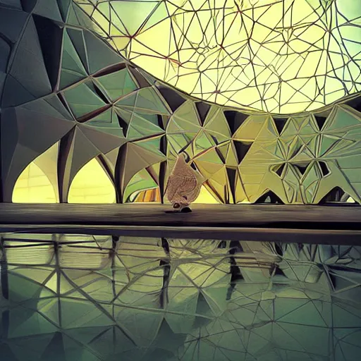 Image similar to futuristic mosque by buckminster fuller and syd mead, intricate contemporary architecture, photo journalism, photography, cinematic, national geographic photoshoot