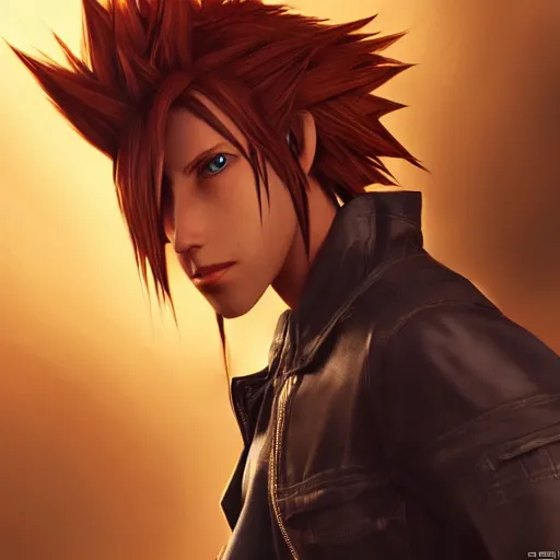 Image similar to photo realistic image of axel from kingdom hearts, stunning 3 d render inspired art by istvan sandorfi and greg rutkowski, power pose, realistic, highly detailed attributes and atmosphere, dim volumetric cinematic lighting,