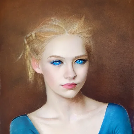 Image similar to portrait of a beautiful young woman with blue eyes and blonde hair